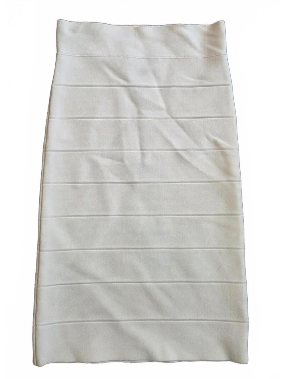 BCBGMAXAZRIA White Bandage Midi Skirt XS